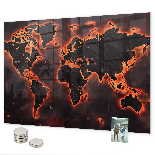World map magnetic board