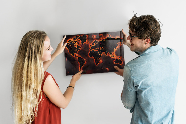World map magnetic board