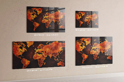 World map magnetic board for wall