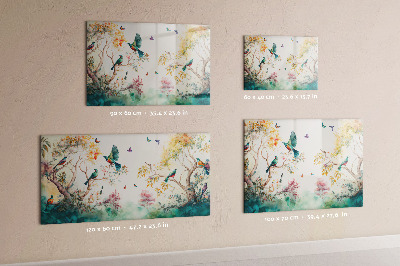 Magnetic board with flowers and birds nature design
