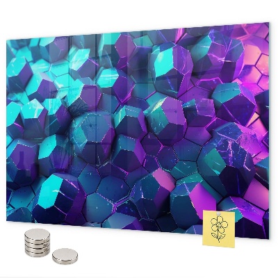 Magnetic wall board geometric figures design