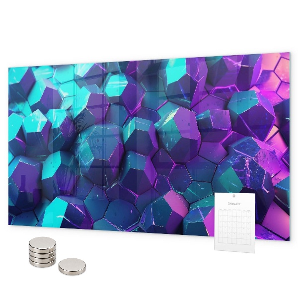 Magnetic wall board geometric figures design