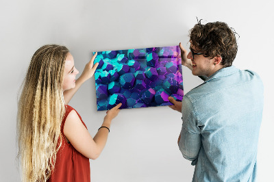 Magnetic wall board geometric figures design