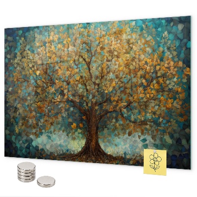 Magnetic wall board mosaic tree design