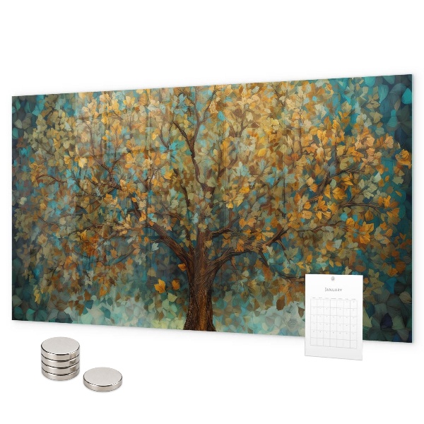 Magnetic wall board mosaic tree design