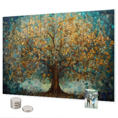 Magnetic wall board mosaic tree design