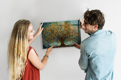 Magnetic wall board mosaic tree design