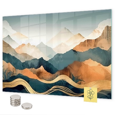 Magnetic wall board mountain landscape design