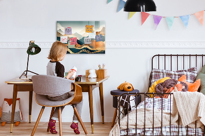 Magnetic wall board mountain landscape design