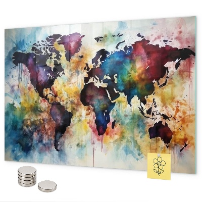 Magnetic board watercolor map design
