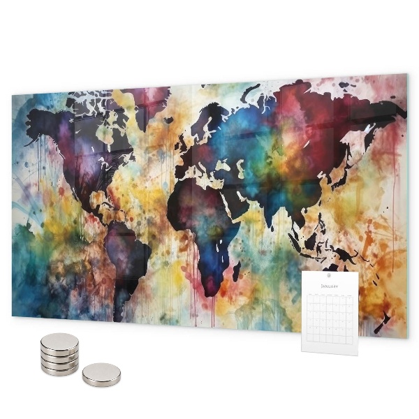 Magnetic board watercolor map design