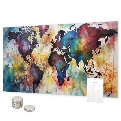 Magnetic board watercolor map design