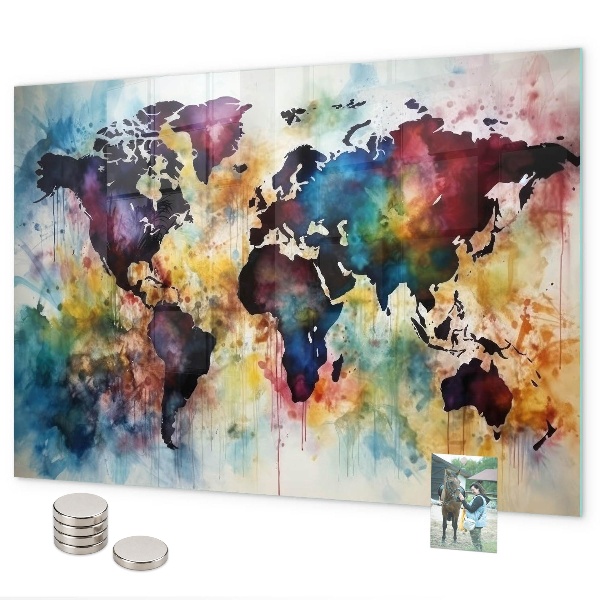 Magnetic board watercolor map design