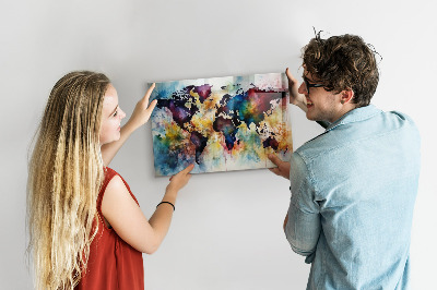 Magnetic board watercolor map design