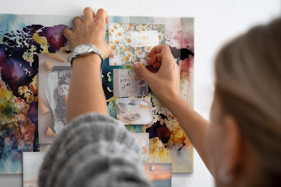 Magnetic board watercolor map design