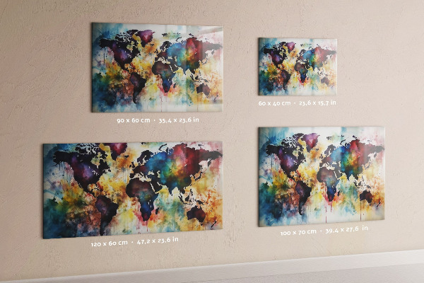 Magnetic board watercolor map design