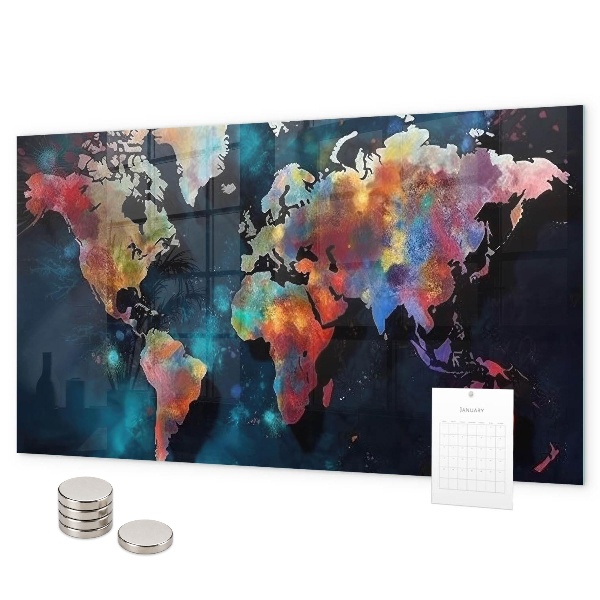 Magnetic wall board abstract map design