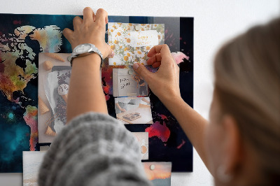 Magnetic wall board abstract map design