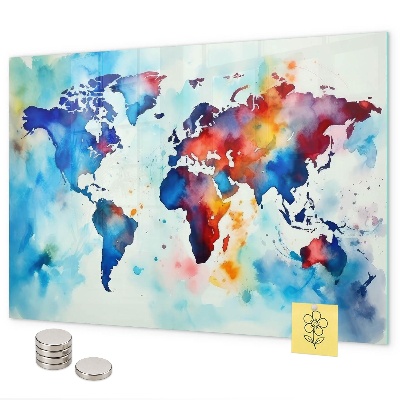 Magnetic board painted map
