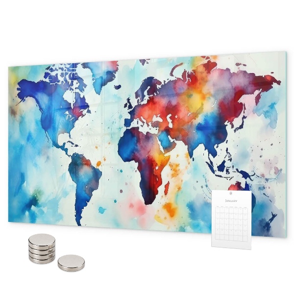 Magnetic board painted map