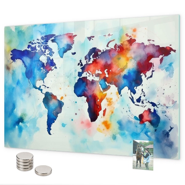 Magnetic board painted map