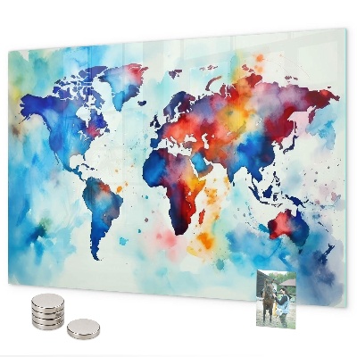 Magnetic board painted map