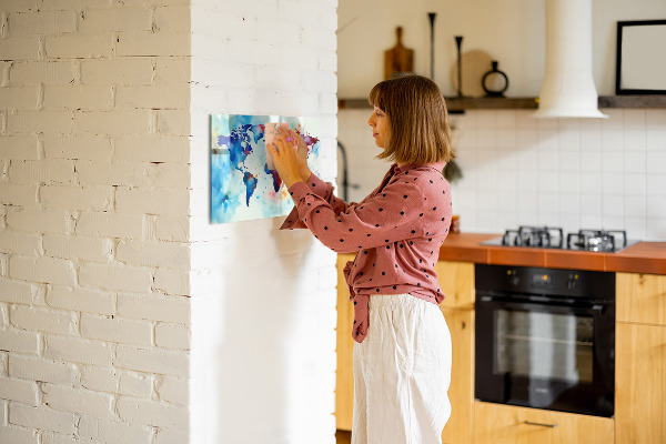 Magnetic board painted map