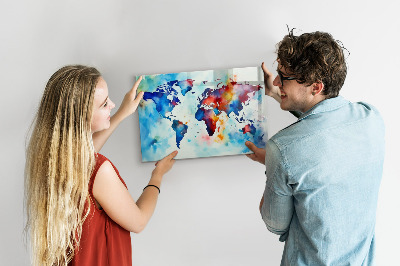 Magnetic board painted map