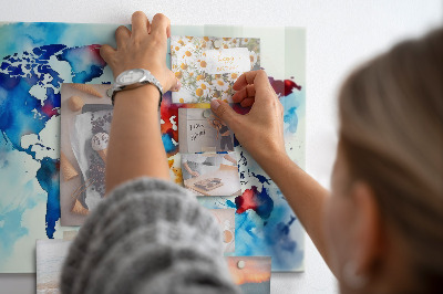 Magnetic board painted map