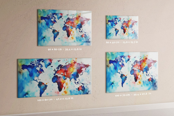 Magnetic board painted map
