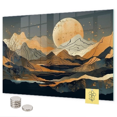 Magnetic wall board abstract landscape design