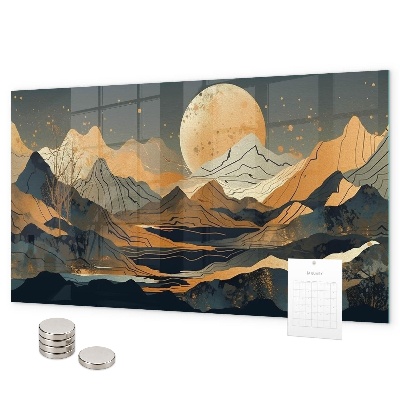 Magnetic wall board abstract landscape design