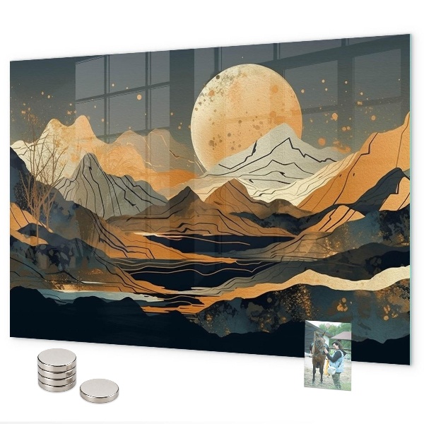 Magnetic wall board abstract landscape design