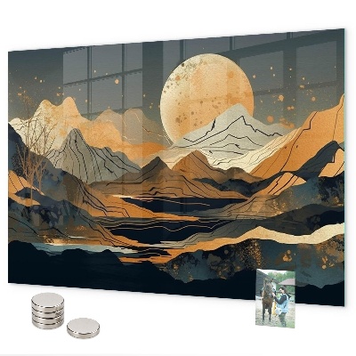 Magnetic wall board abstract landscape design