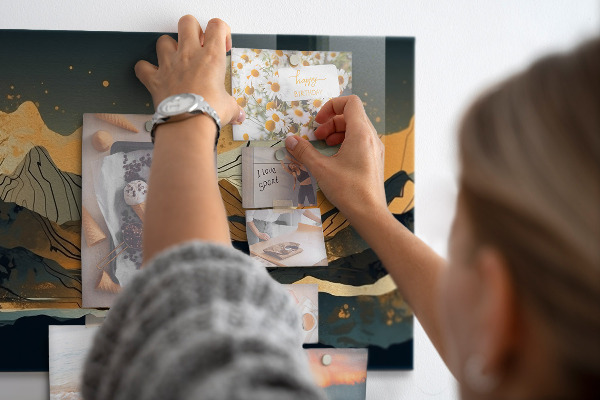 Magnetic wall board abstract landscape design