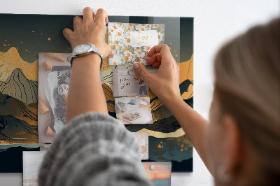 Magnetic wall board abstract landscape design