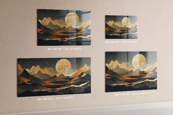 Magnetic wall board abstract landscape design