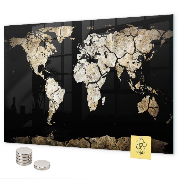 Magnetic world drought map wall mounted board