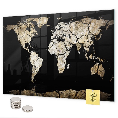 Magnetic world drought map wall mounted board