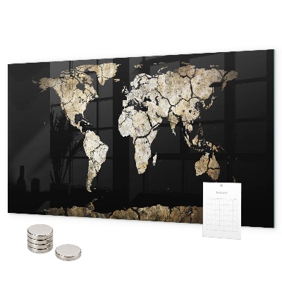 Magnetic world drought map wall mounted board