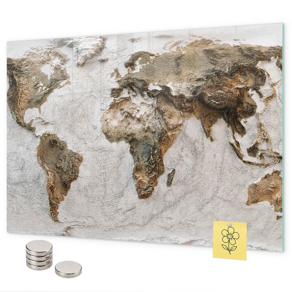 Magnetic board featuring an Old world map design
