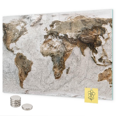 Magnetic board featuring an Old world map design
