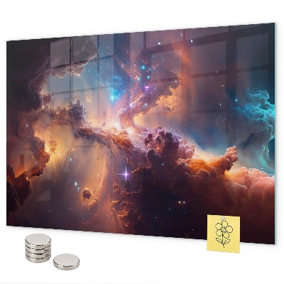 Magnetic board for wall the world of stars and space design