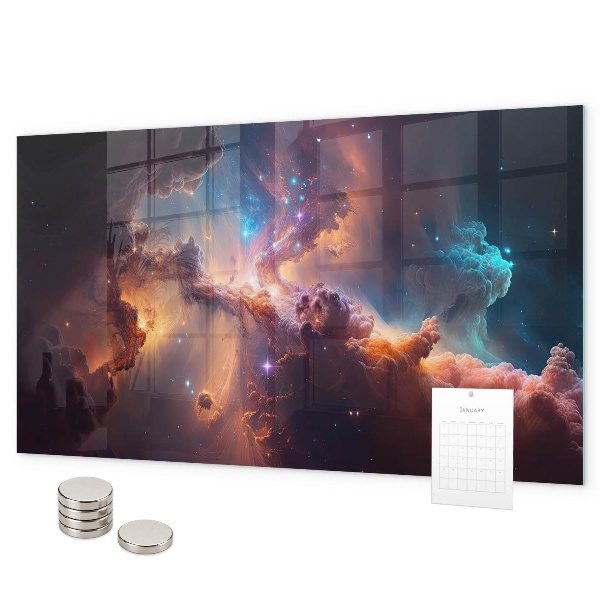 Magnetic board for wall the world of stars and space design