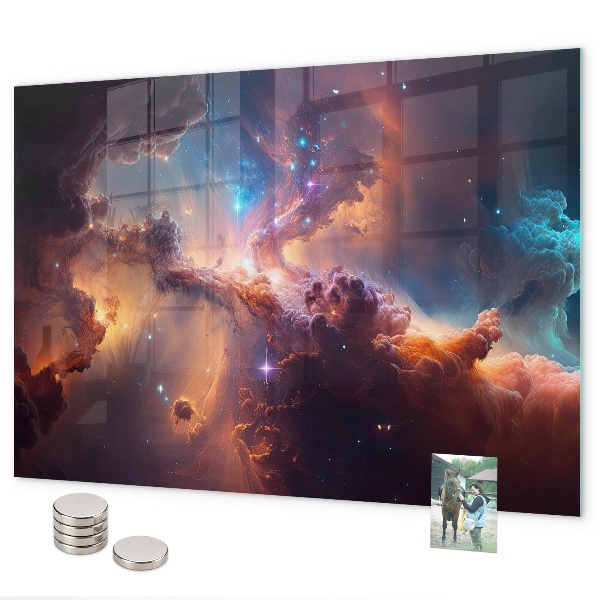 Magnetic board for wall the world of stars and space design