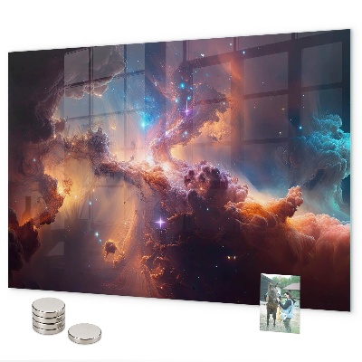Magnetic board for wall the world of stars and space design