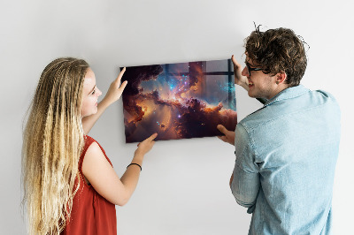 Magnetic board for wall the world of stars and space design