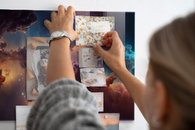 Magnetic board for wall the world of stars and space design