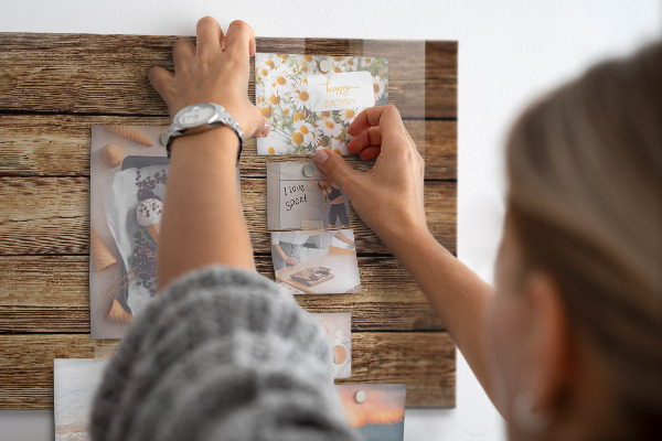 Magnetic board for wall wooden finish