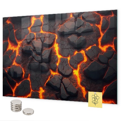 Magnetic wall board lava volcano design